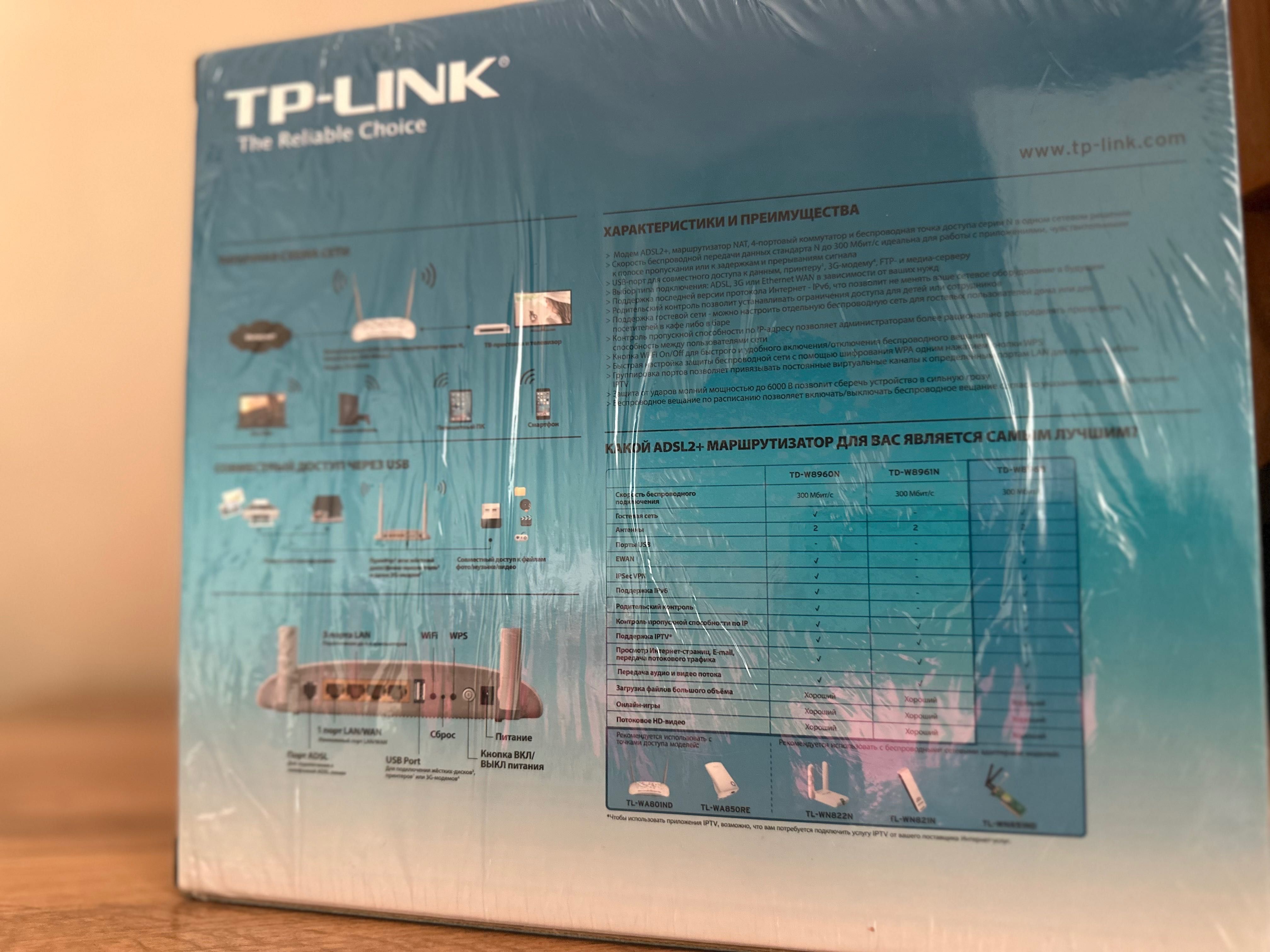 Беспроводной ADSL Модем, TP-Link TD-W8968,