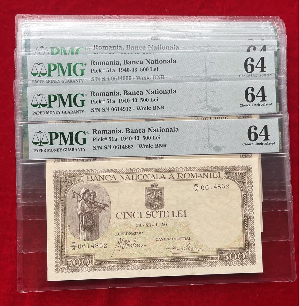 Bancnote 500 lei 1940 gradate 64