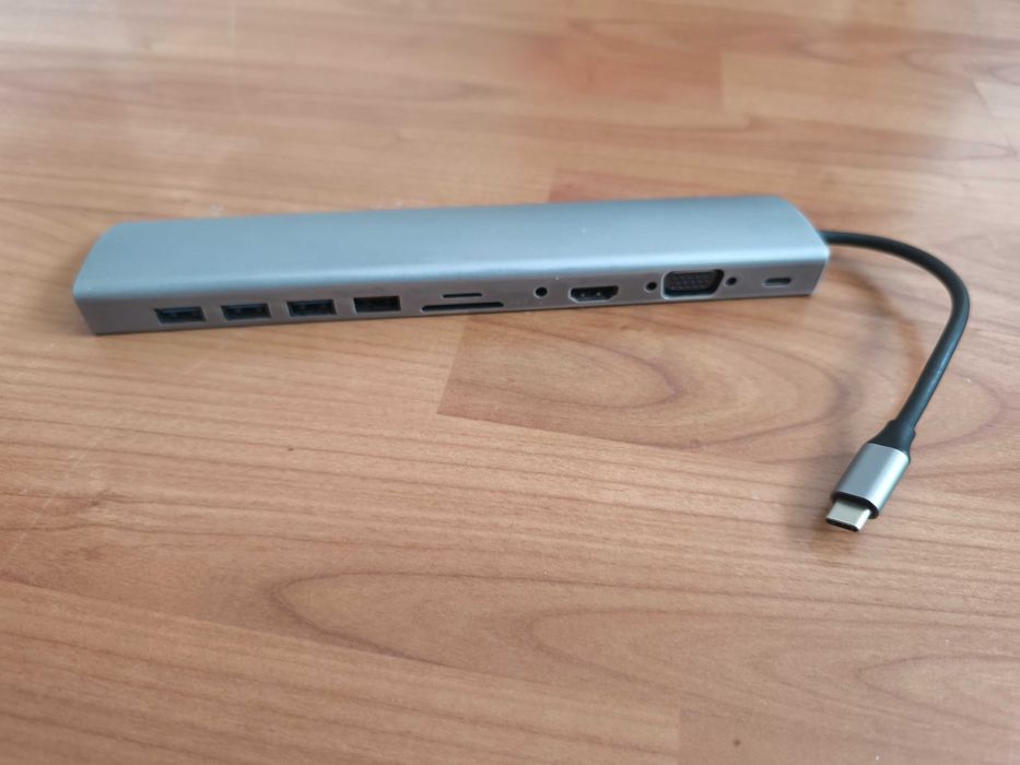 Docking Station USB C Laptop, Cititor de Carduri, Incarcare PD, LAN