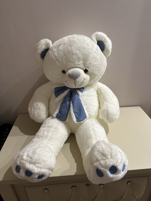 Белый мягкий мишка 1м