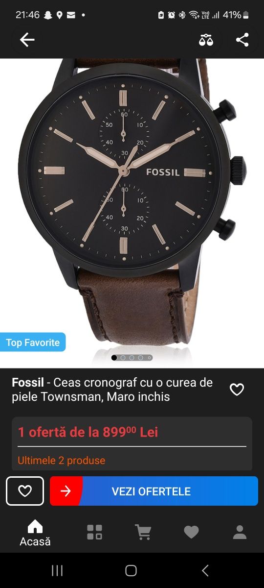 Ceas Fossil ,curea piele