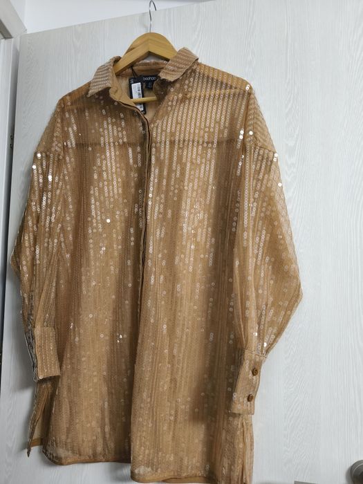 Camasa transparenta cu paiete