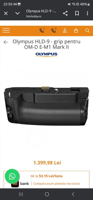 Olympus HLD-9 - grip pentru OM-D E-M1 Mark II