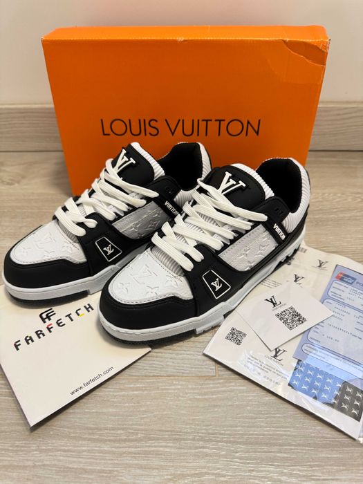 Adidasi Louis Vuitton Trainer Sneaker Black-White Produs Nou-Full Box