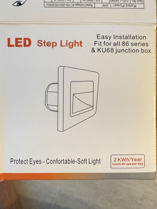 Corp de iluminat LED pentru scări STEP LIGHT LED/1,5W/230V negru