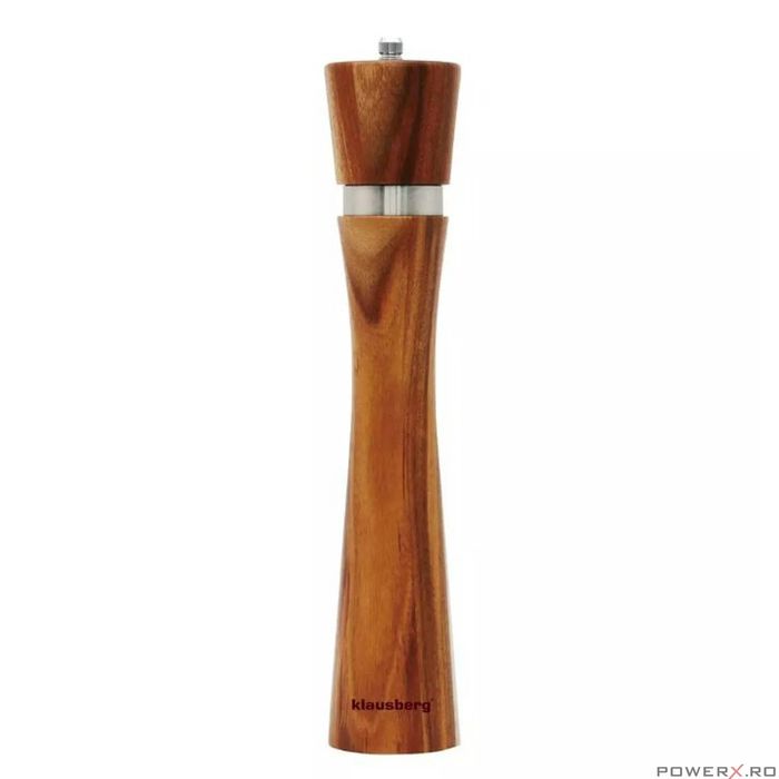 Rasnita din lemn masiv manuala pentru sare si piper, 31.5 cm,