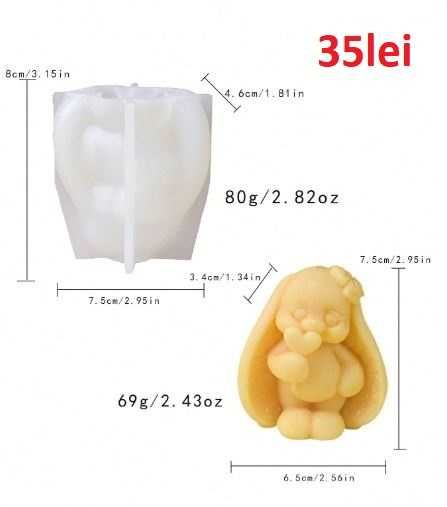 Matrite din Silicon pt Marturii Botez Animale – lumanari, sapun, ipsos