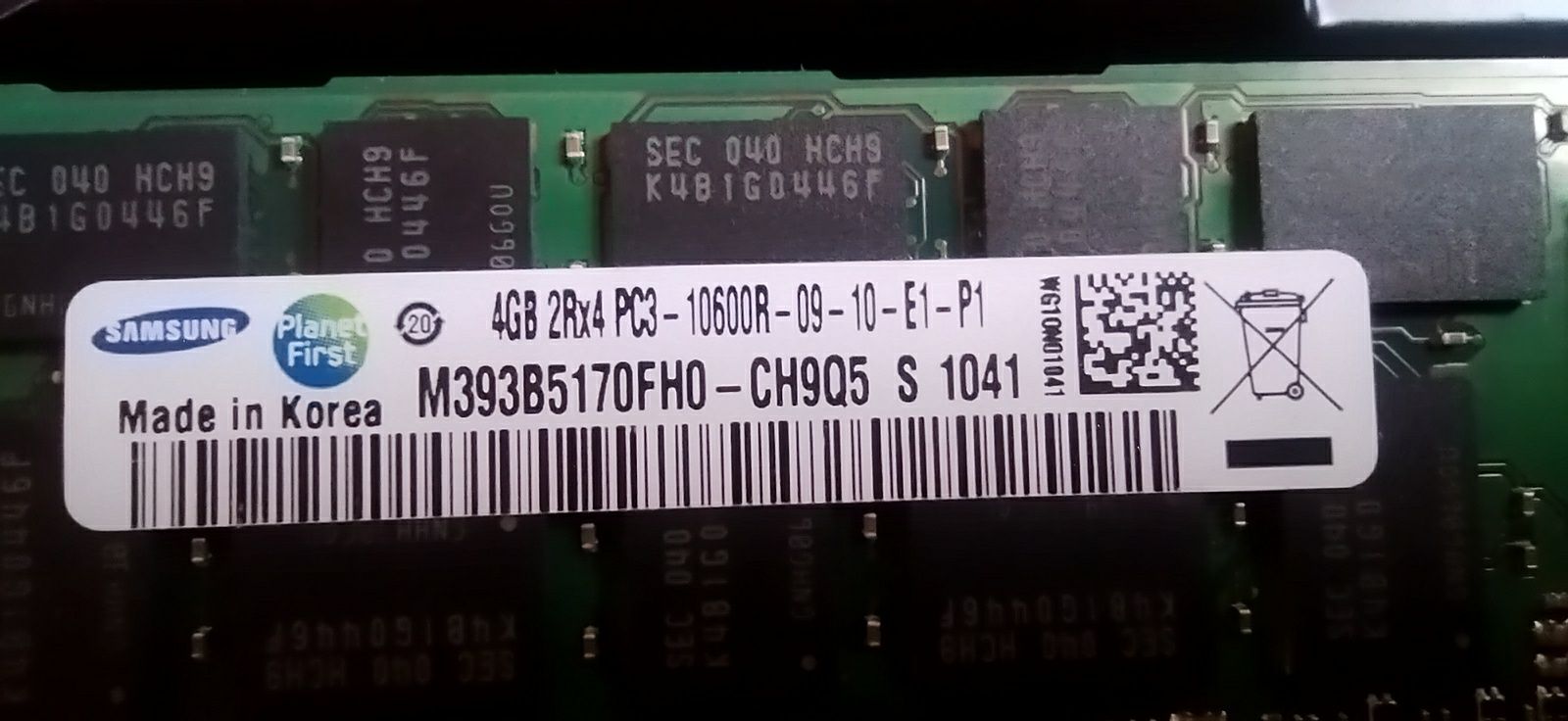 ОЗУ Samsung 2*4гб DDR3 1333 (8гб)серверная