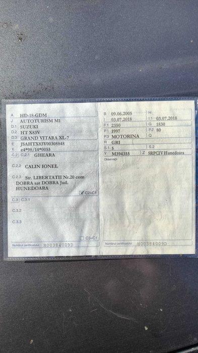 Vand SUZUKI Grand Vitara