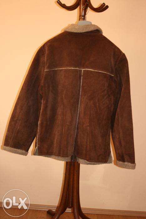 Cojoc barbati de piele naturala maro XL / 44-46- haina blana