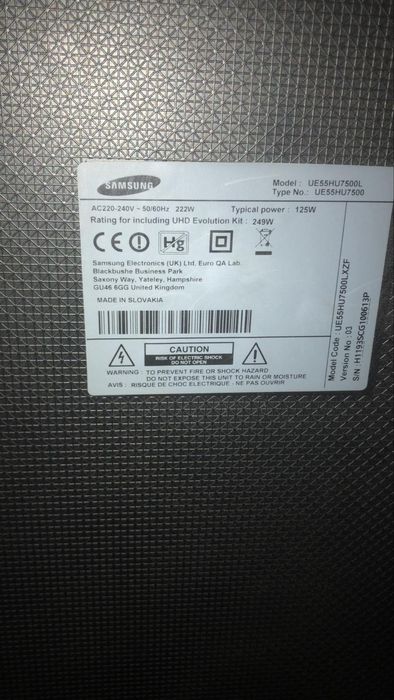 Smart TV Samsung Diagonala 138cm UE55HU7500LXZF
