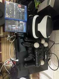 PlayStation 4 fat + 2 джойстика с VR 1 и 4 move контролер