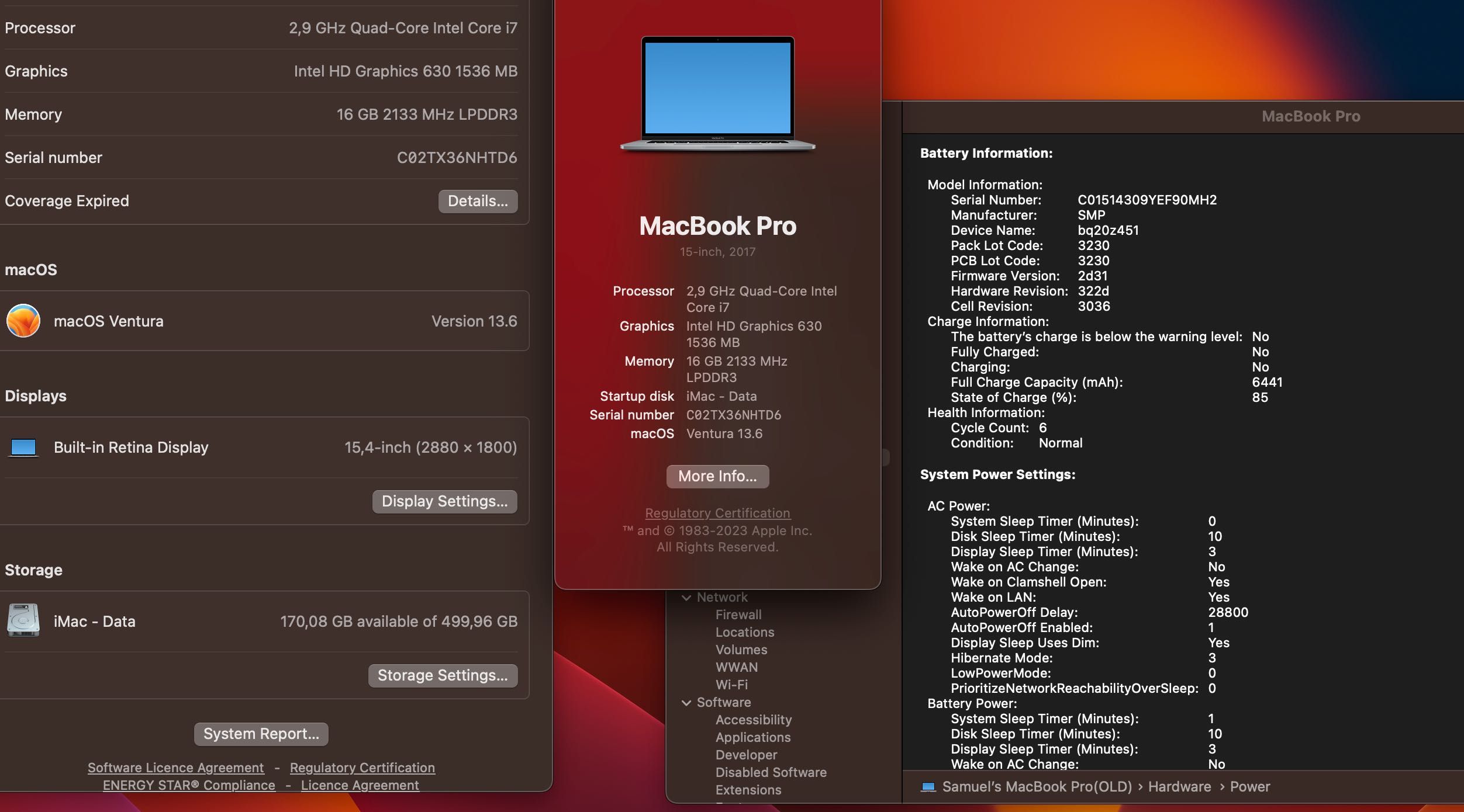 Macbook Pro Touchbar i7 16GB 500gB Radeon Pro 560