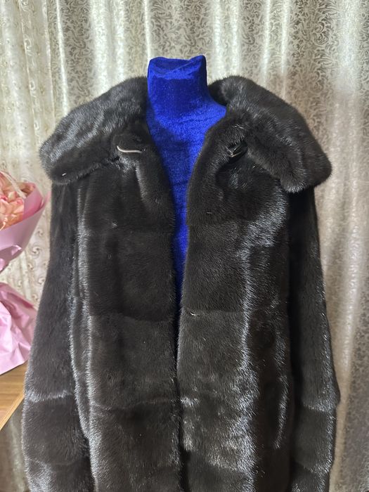 Шуба норка с капюшоном