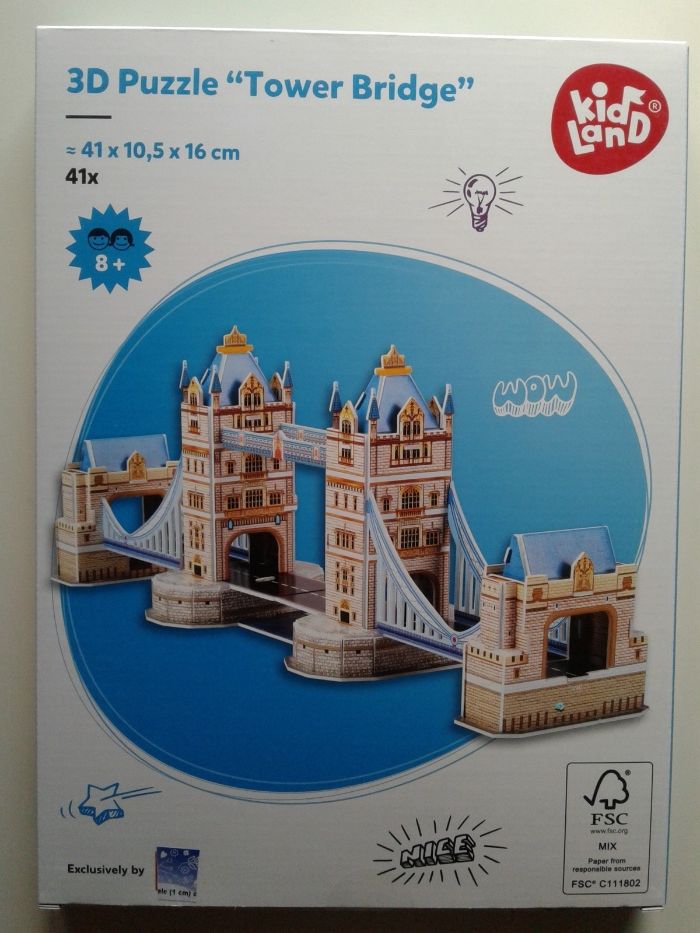 Joc/ set puzzle 3D cu Tower Bridge, 41 piese, nou, dim. 41 x 10 x 16cm