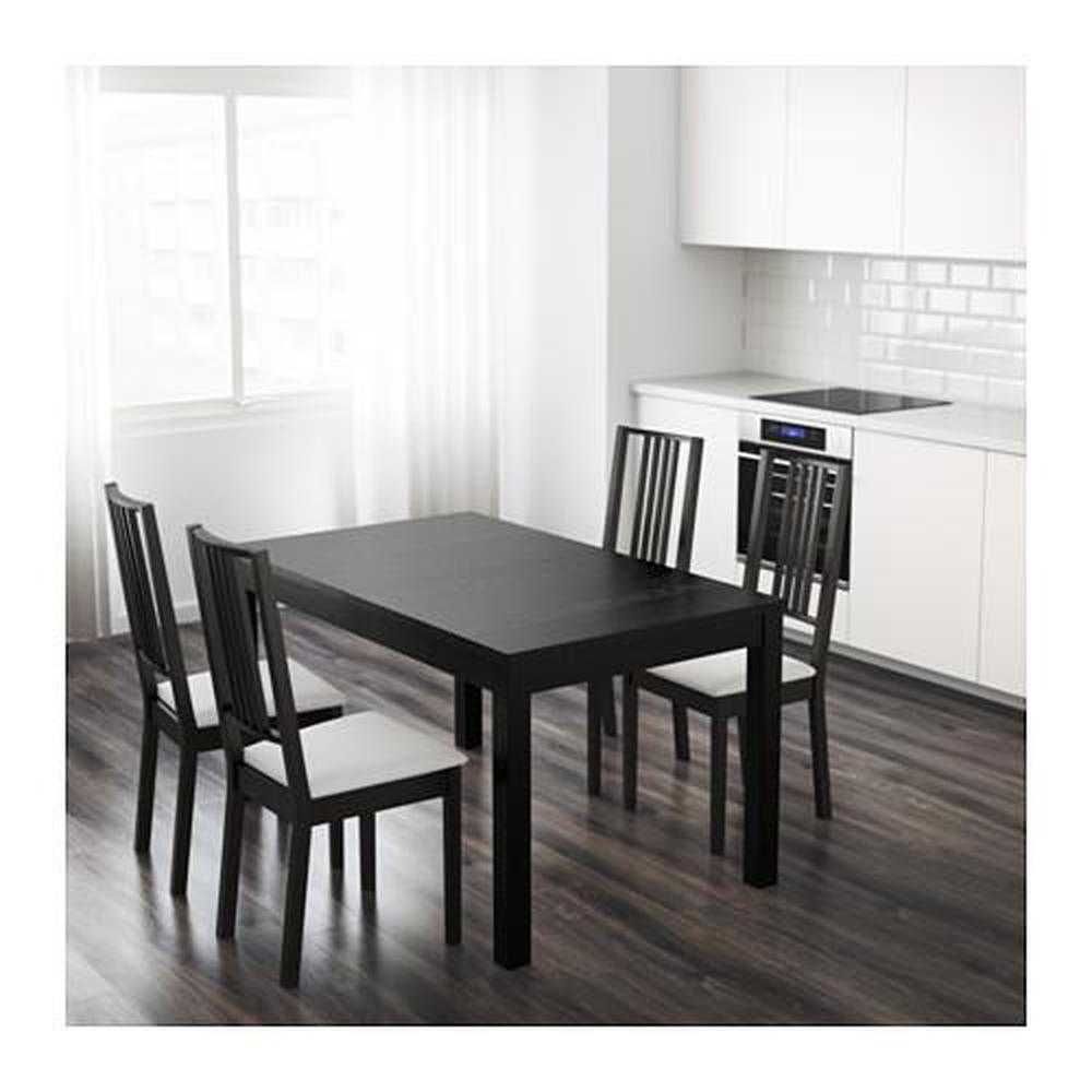 BJURSTA разтегателна маса,IKEA,2 плота(Д140/180/220хВ74хШ84СМ)+4 стола