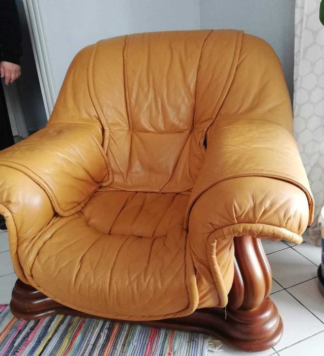 Кожена гарнитура мека мебел