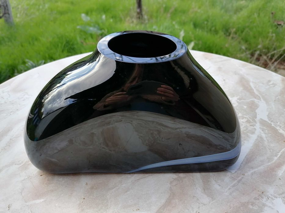 Чайник порцелан, кристална фруктиера, стъклени купички