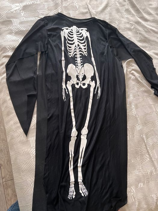 Костюм на Хэллоуин, костюм скелета, накидка