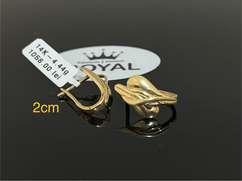 Bijuteria Royal CB : Cercei dama aur 14k 4,44gr 2cm