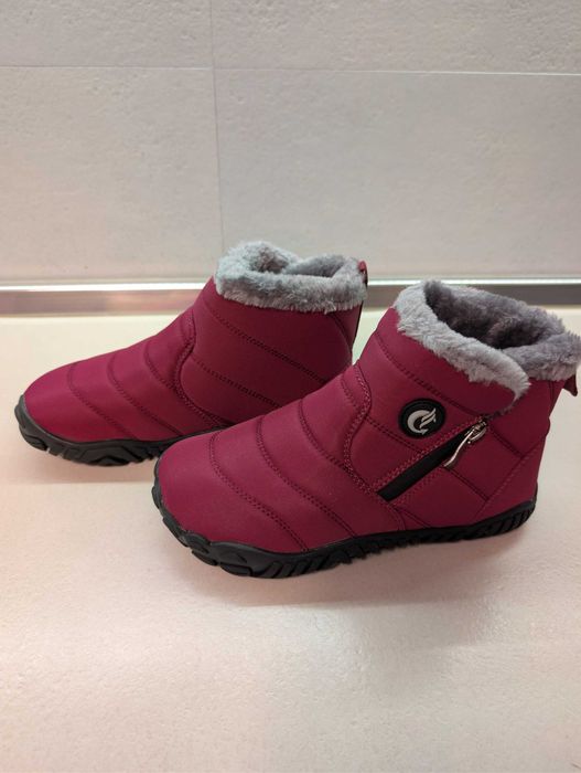 CELANDA Ghete de iarnă Barefoot, calduroase, impermeabile, visinii, 36