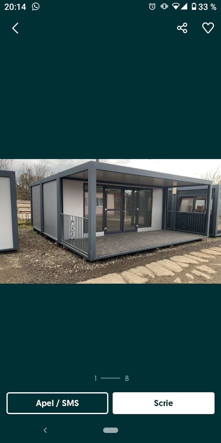 Vând container modular 2400x6000 cu vitrina