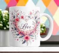Cana personalizata, Valentine's Day, Love, Ceramica, Alb, 350 ml