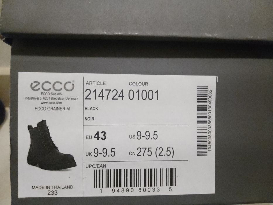 Ecco(Дания) зимние ботинки,42 и 43 р-ры