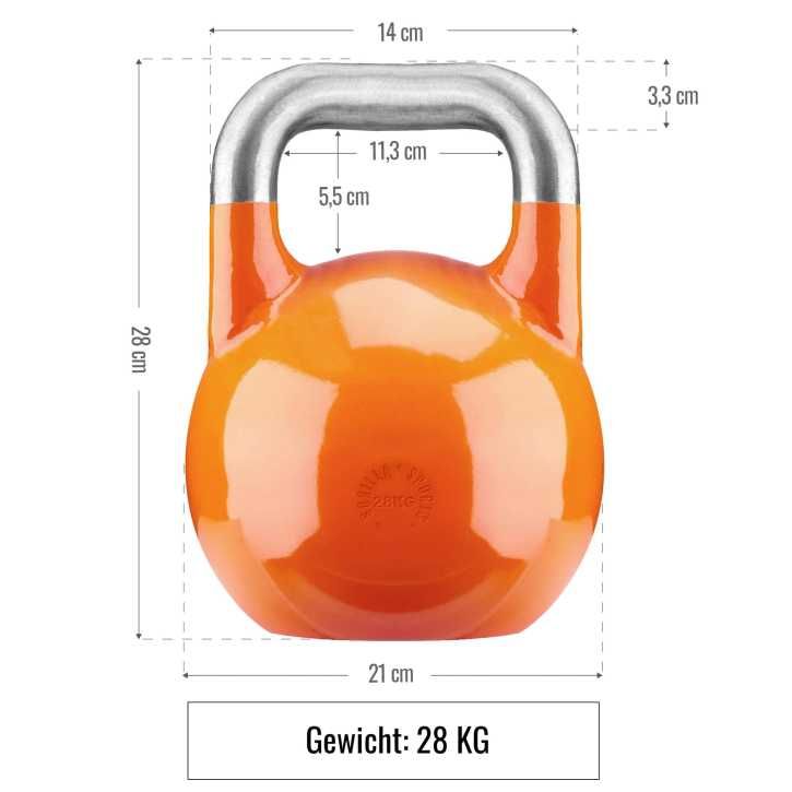 Kettlebell de Competiție - 28 KG, Portocaliu