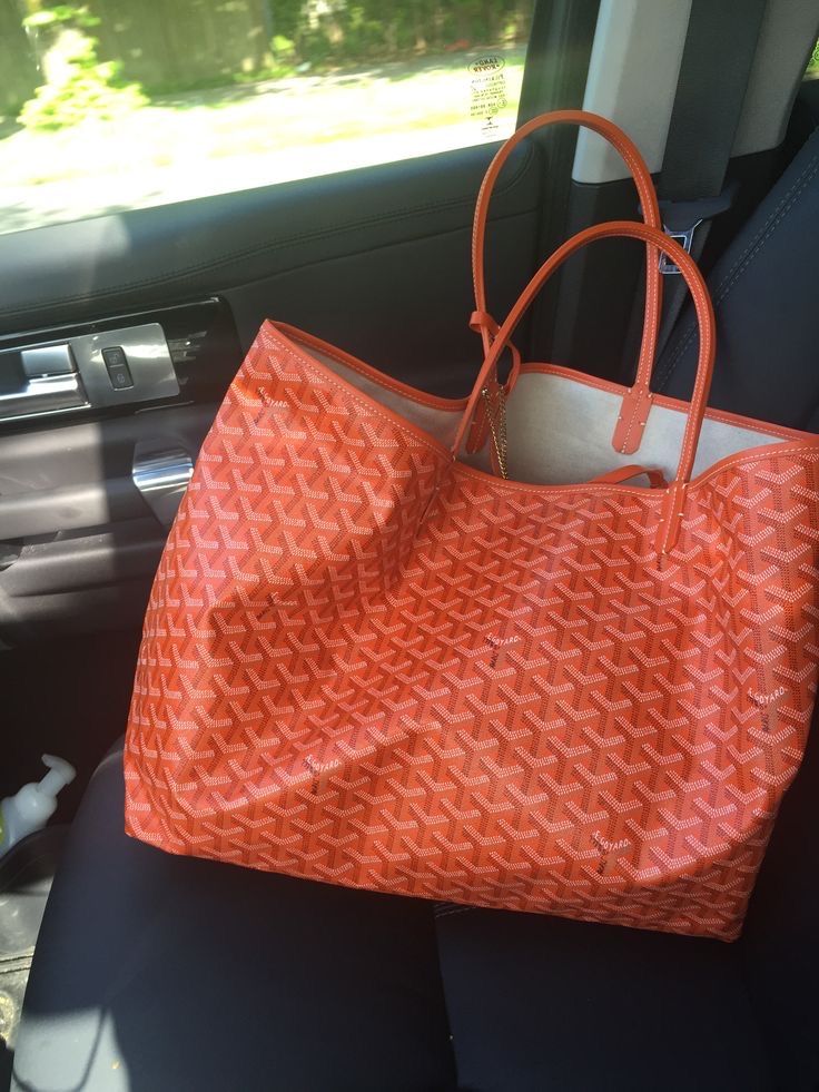 Оранжева чанта гоярд goyard totebag орнаж tote bag