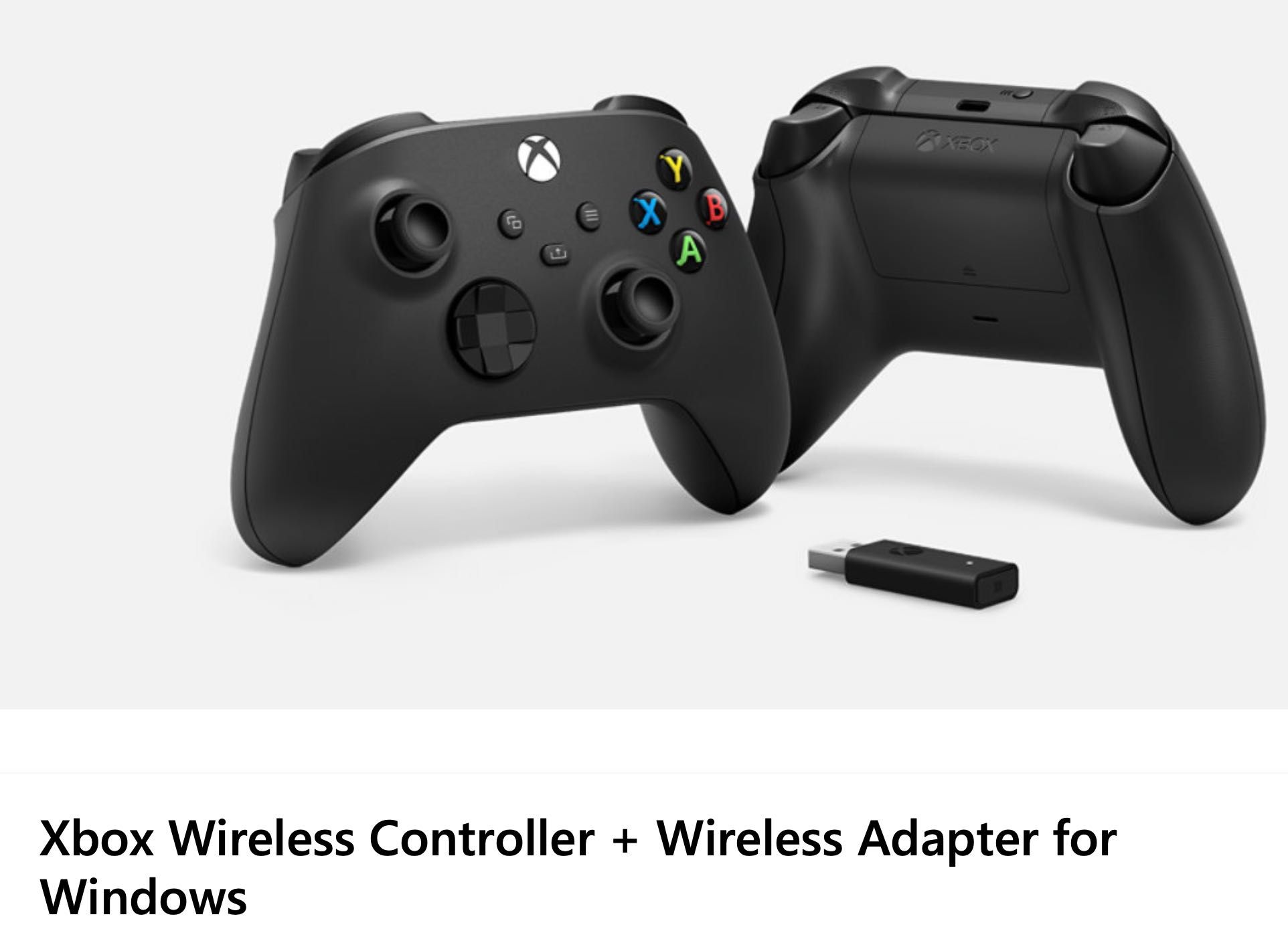 Microsoft Xbox Wireless Controller + Wireless Adapter for Windows 10