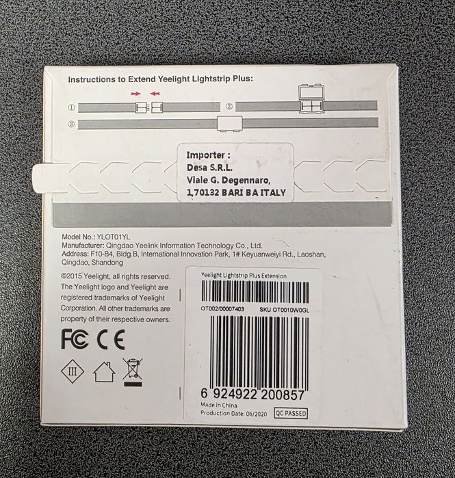 Banda LED extindere Yeelight Lightstrip Plus, YLOT01YL, 1 metru Noua