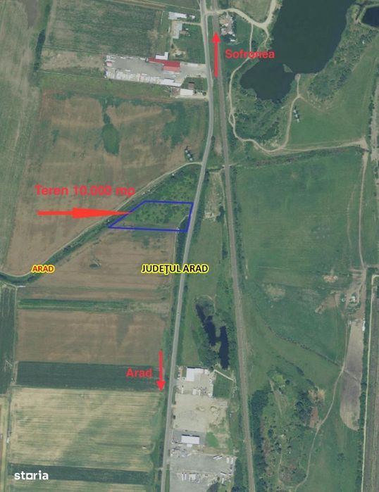 Teren pentru constructii hale pe soseaua Arad - Crutici