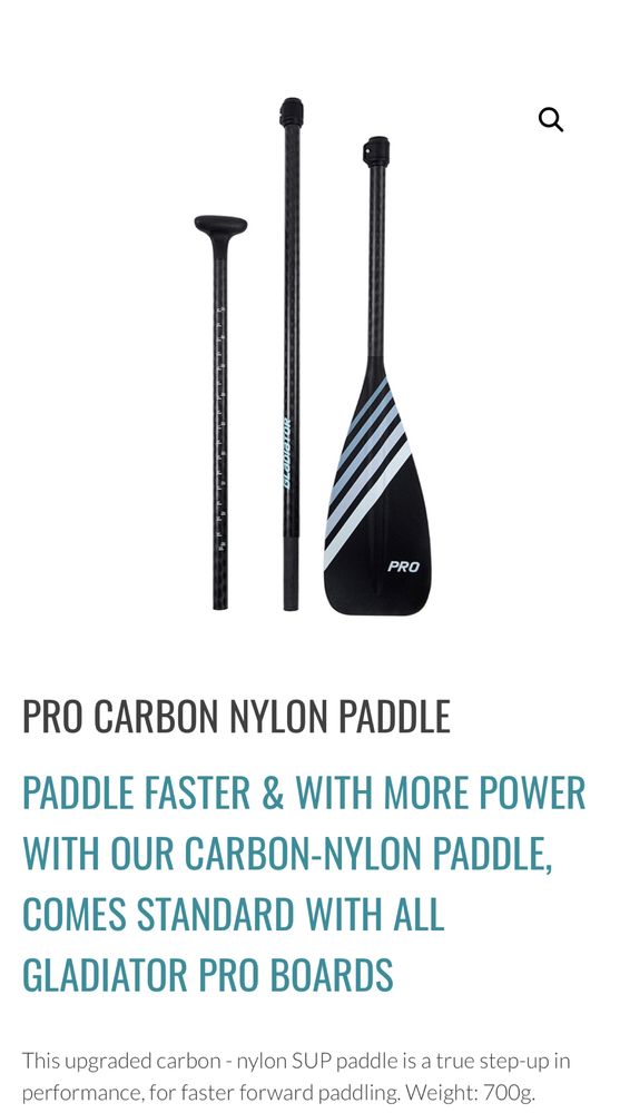 Padela Carbon / Nylon ( vasla Paddle ) Gladiator (și pentru copii)