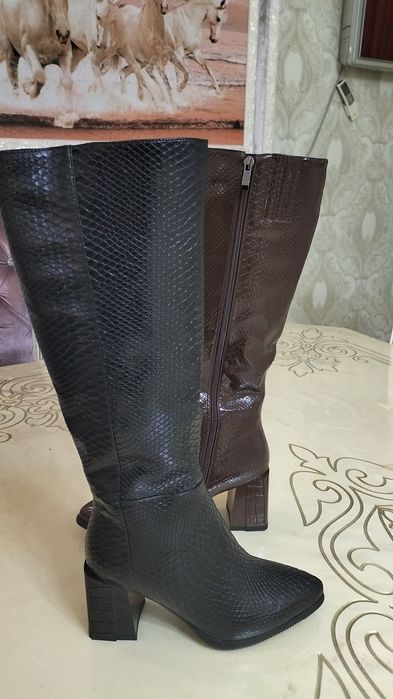 Сапоги зимние  кожаные