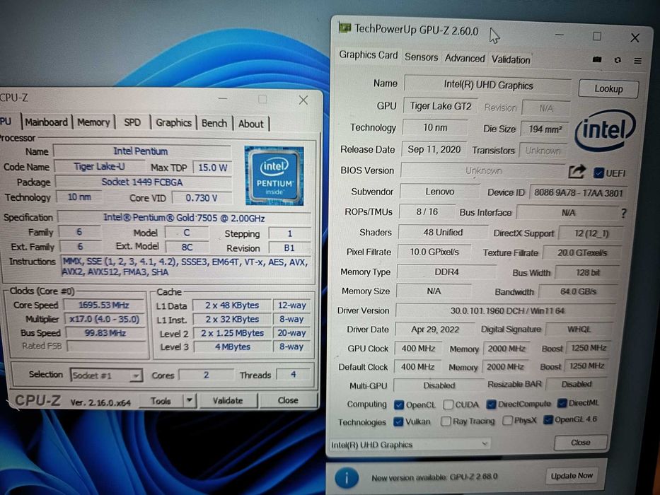 Laptop gen 11, Lenovo IdeaPad Flex 5, Pentium Gold 7505, 4gb ddr4