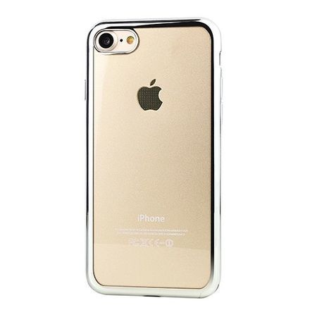 Capac de protectie iPhone 7 / iPhone 8, TPU transparent - argintii