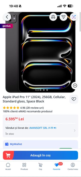 iPad Pro M4 11’ - 256gb - Wifi+Cellular - GARANTIE !