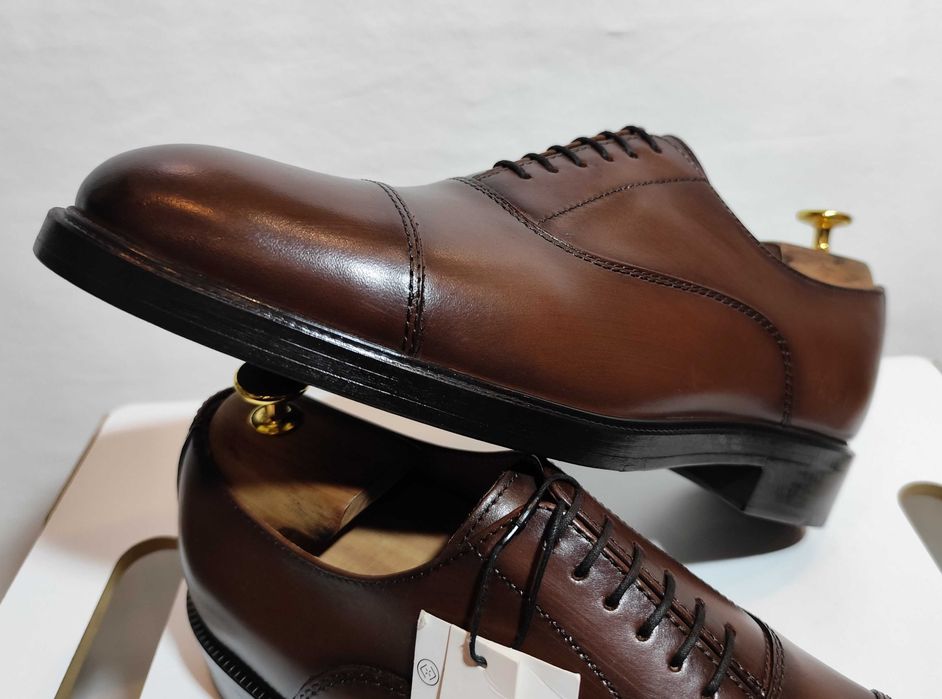 Pantofi oxford 43 43.5 cap toe ZARA NOI piele naturala moale maro