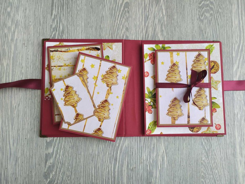 Коледен, скрапбук албум "Коледно изкушение", ръчна изработка /47.2
