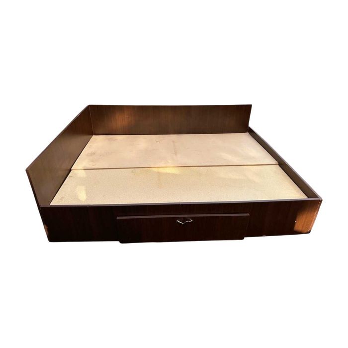Pat dublu de colt; Cadru de Pat cu Sertar si Somiera 200x140 cm