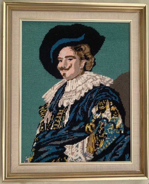 Tablou Goblen The Duke Unicat Perioda Victoriana Lucrat Manual Pas Mic