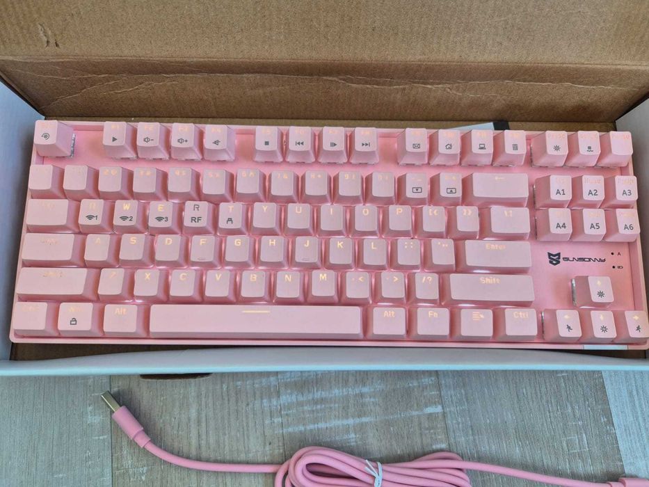Tastatura mecanica roz Sunsonny Wireless N-J60