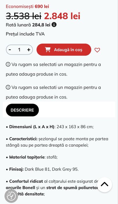 vand coltar extensibil Stanford Chelsea anthracite