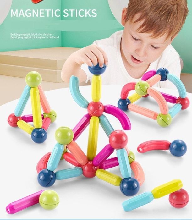 Бебешки комплект играчки - сглобяеми магнитни блокове, различен брой ч