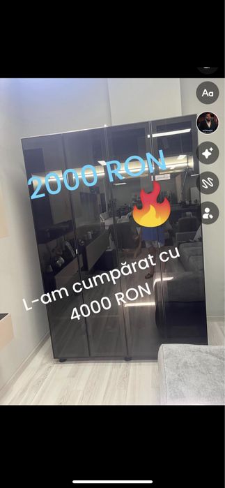 Mibilă din sticlă dresing cu leduri