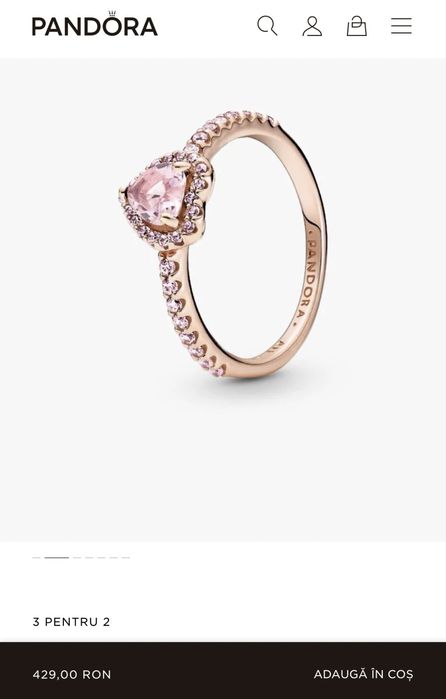 Inel cu inimioară strălucitoare în relief