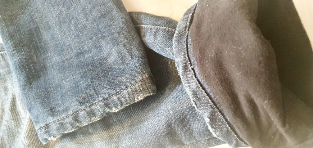 Pantaloni jeans dublati de iarna 140 cadou bluza termica