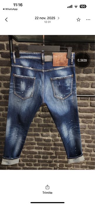 Blugi dsquared2 albastrii cu fermoar premium