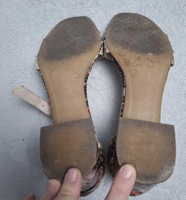 Sandale snake-print cu toc gros Graceland, 40